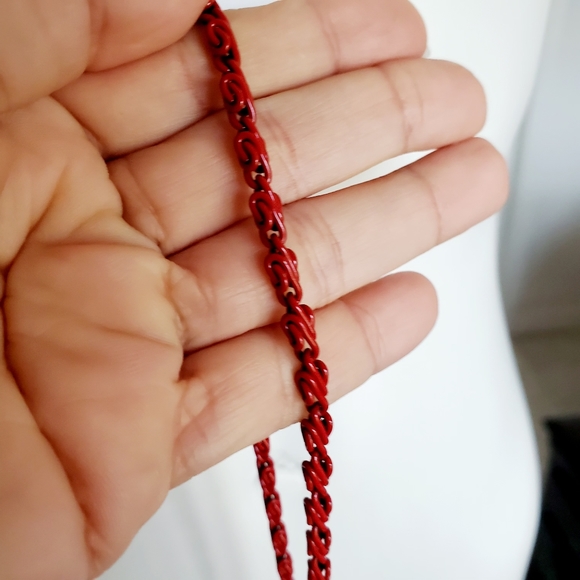 MARLO vintage red mesh crossbody bag red - Picture 5 of 6